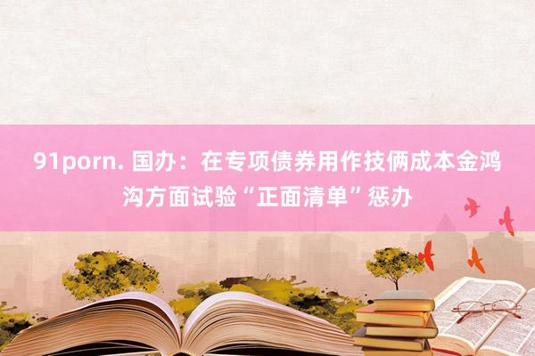 91porn. 国办：在专项债券用作技俩成本金鸿沟方面试验“正面清单”惩办