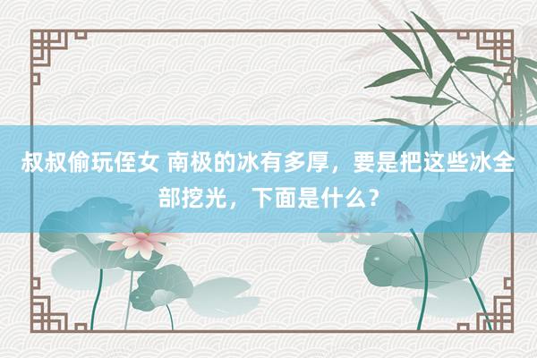 叔叔偷玩侄女 南极的冰有多厚，要是把这些冰全部挖光，下面是什么？